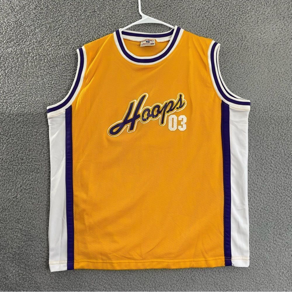 VTG Steve & Barry's Jersey Men M Gold Purple Hoops 03 Y2K  Sleeveless Basketball